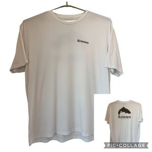 Simms Fishing Products Men 3XL White Performance Trout T-Shirt Short Sleeve READ